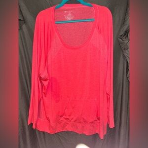 Chic Red Long Sleeve Blouse